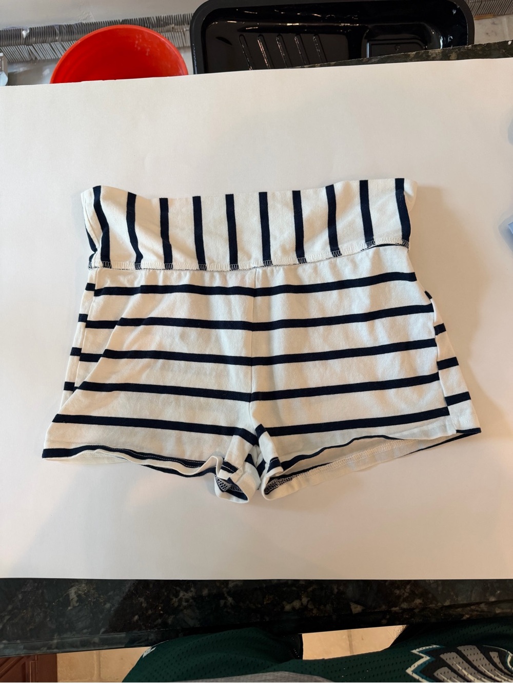 Edikted Striped Navy and White Women’s Lounge Shorts